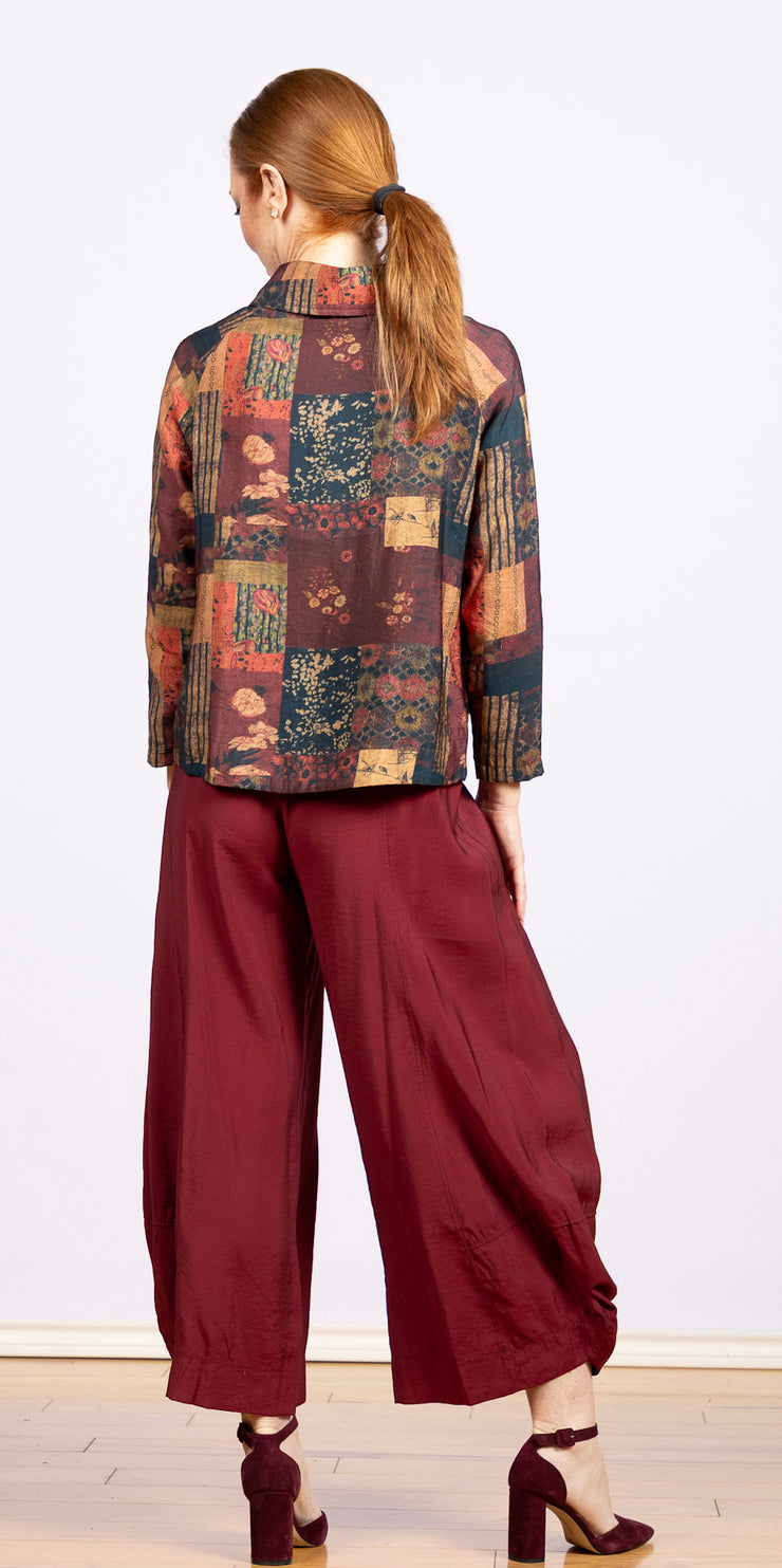 Solid Lantern Pant Wine