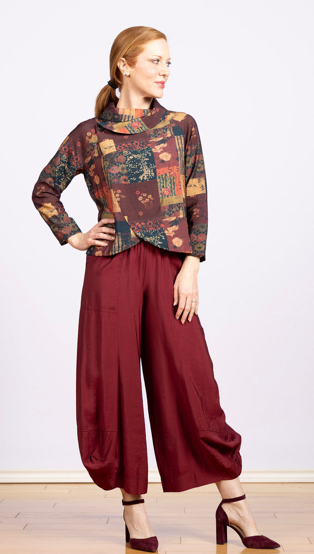 Solid Lantern Pant Wine