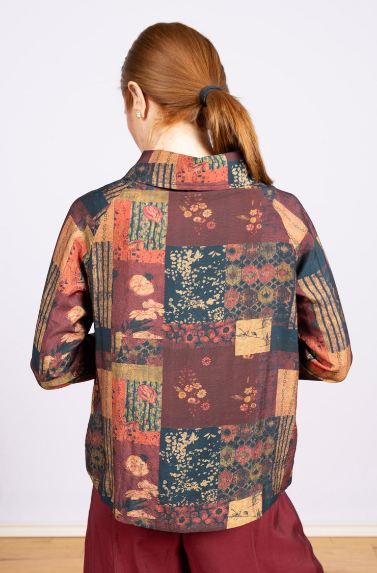 Short Jacket Wine Print