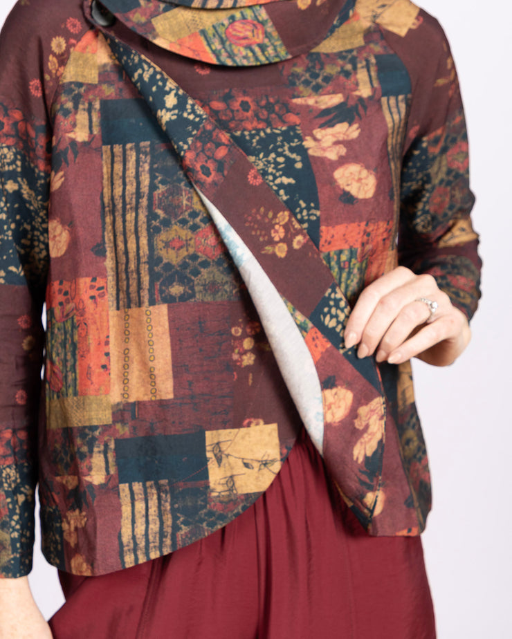 Short Jacket Wine Print