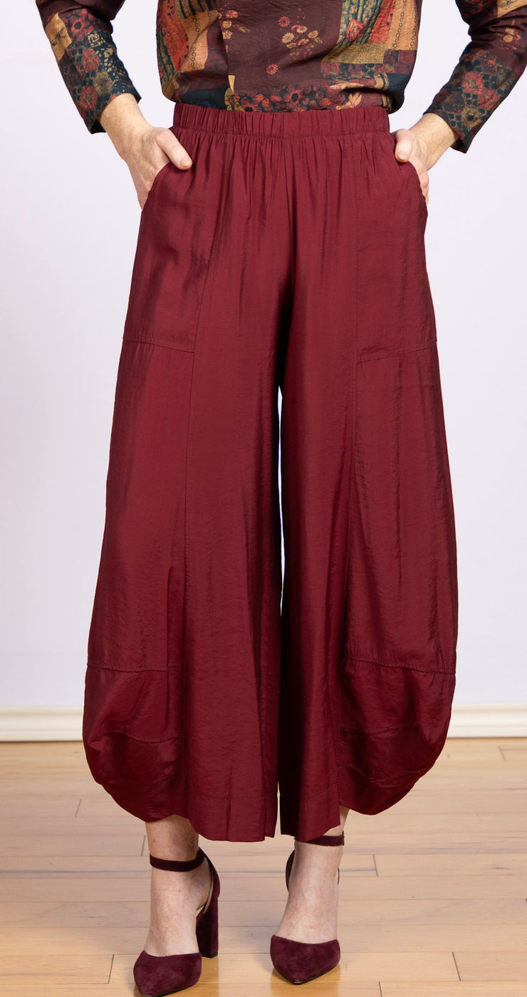 Solid Lantern Pant Wine