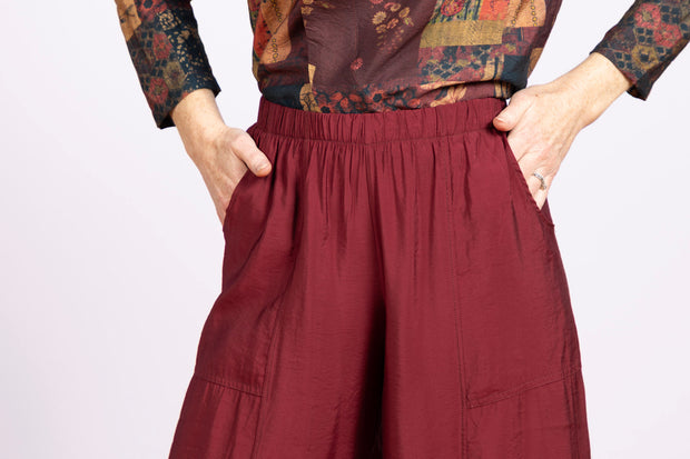 Solid Lantern Pant Wine