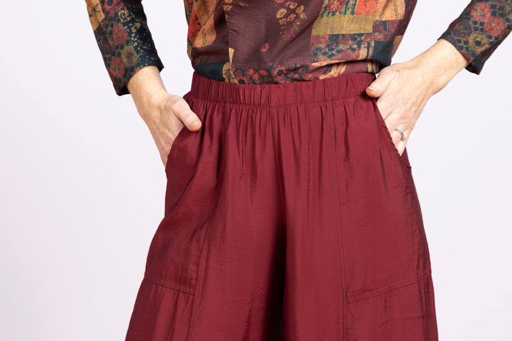 Solid Lantern Pant Wine