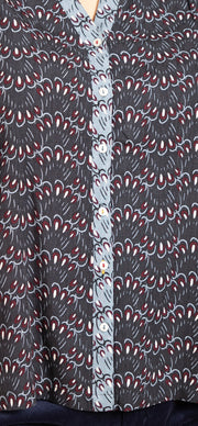 May Mixed Print Top Blue Multi