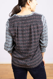 May Mixed Print Top Blue Multi