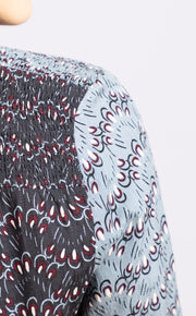 May Mixed Print Top Blue Multi