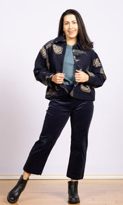 Clara Sparkle Top Long Sleeve Mid Blue