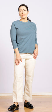 Clara Sparkle Top Long Sleeve Mid Blue