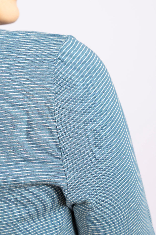 Clara Sparkle Top Long Sleeve Mid Blue