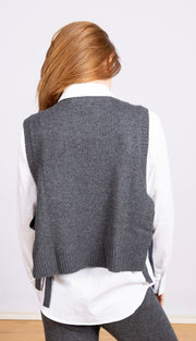 Side Tie Vest Charcoal
