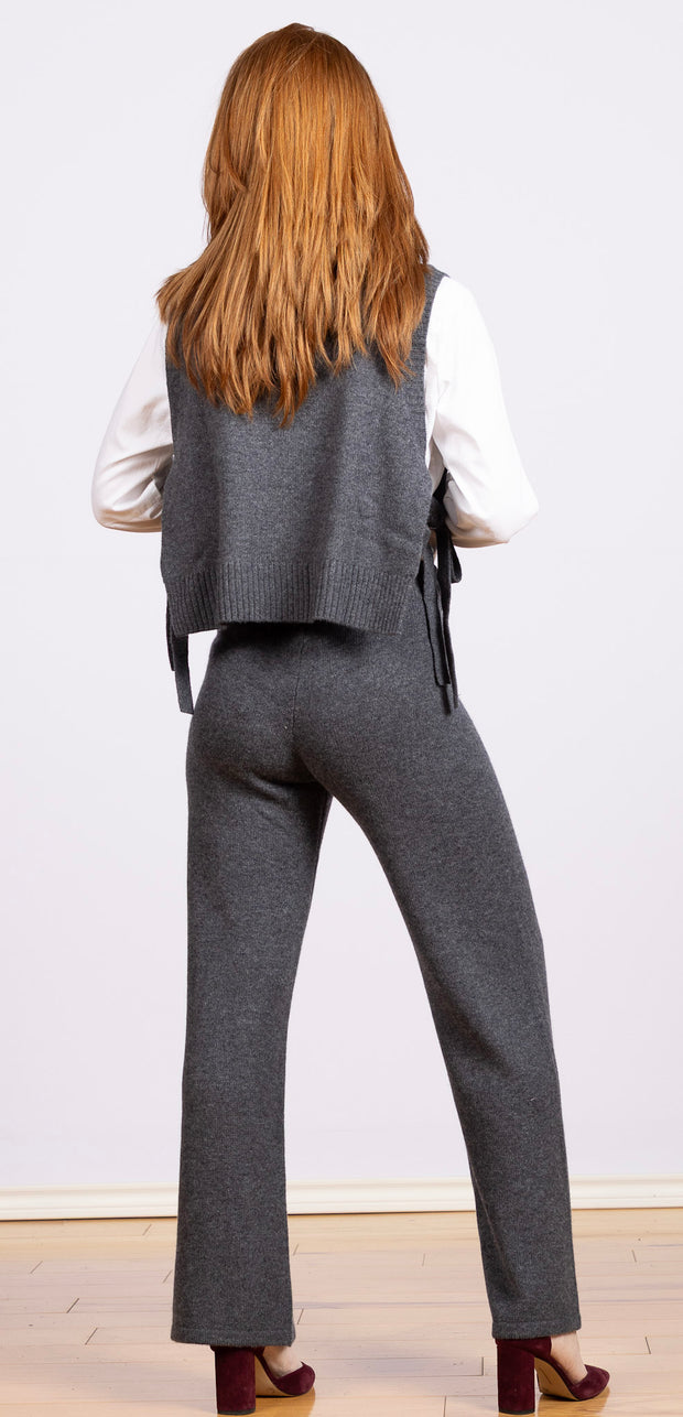 Side Tie Vest Charcoal