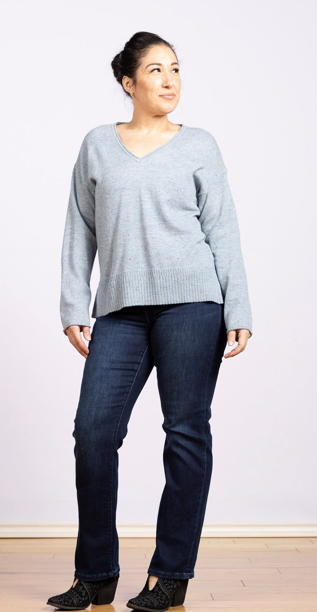 Lily V Jumper Sweater Blue Multi