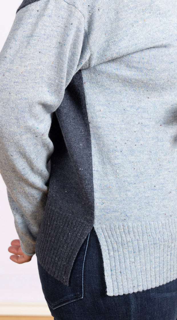 Lily V Jumper Sweater Blue Multi