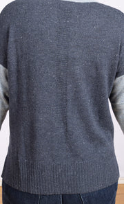 Lily V Jumper Sweater Blue Multi