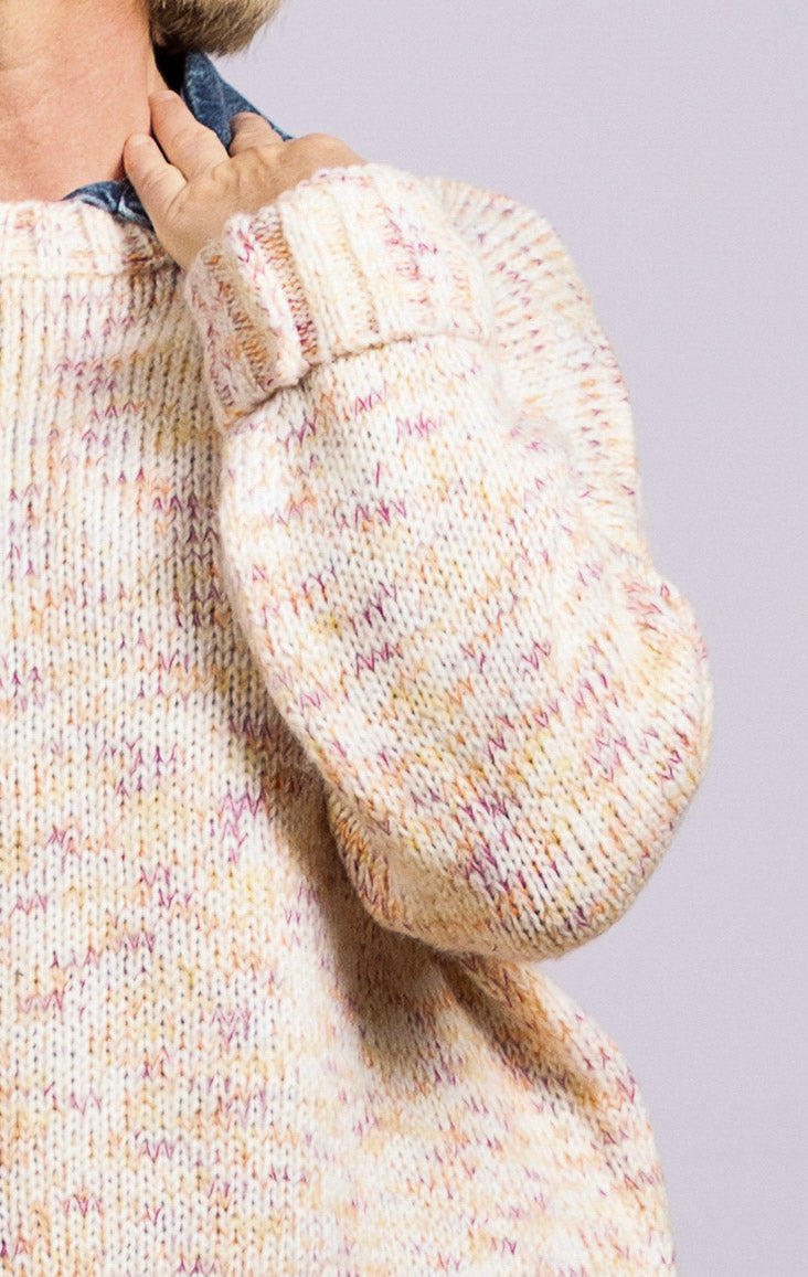 Josef Marled Crew Pure Snow Marl