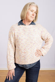 Josef Marled Crew Pure Snow Marl