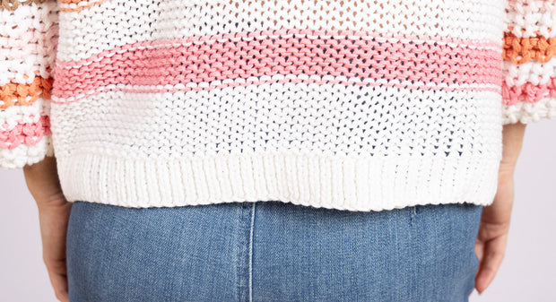 Ariel Striped Cropped Breaker White