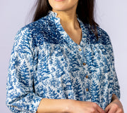 Jane Top Blue Santa Toile