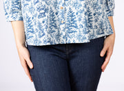 Jane Top Blue Santa Toile