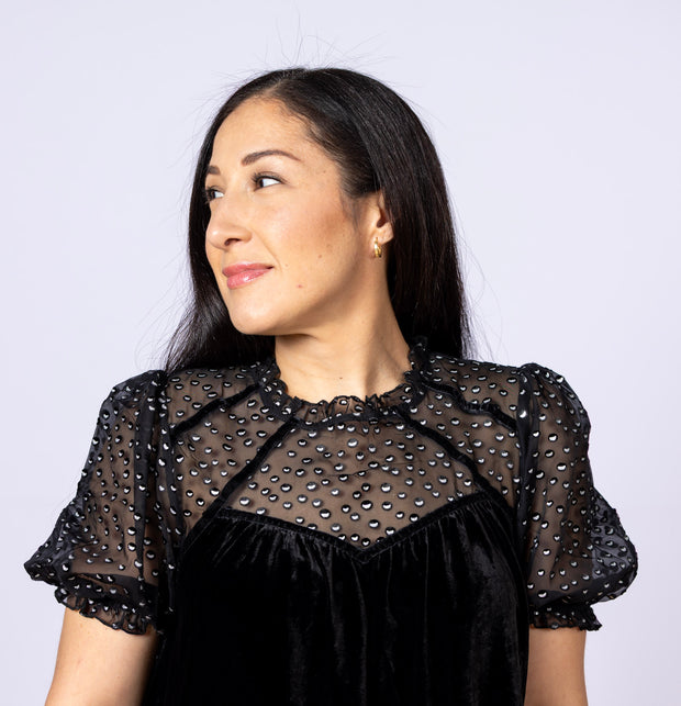 Lea Velvet Dress Pure Blue