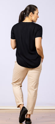 V- Neck Tee Black