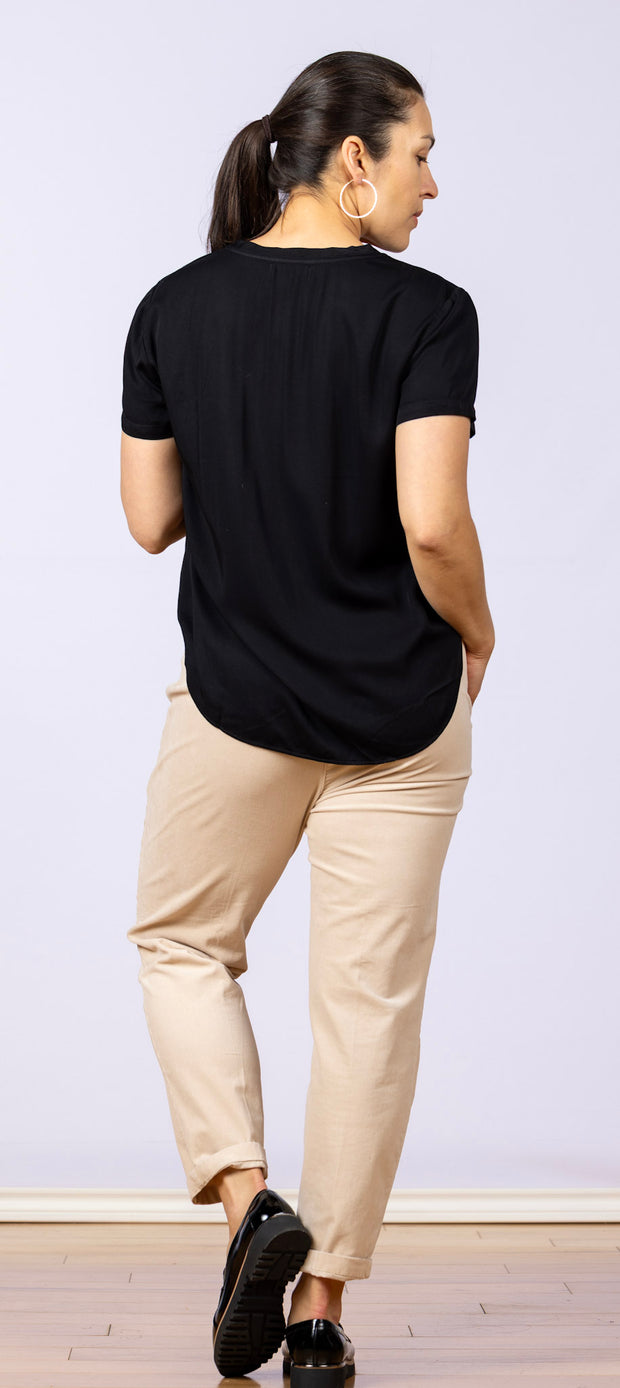 V- Neck Tee Black