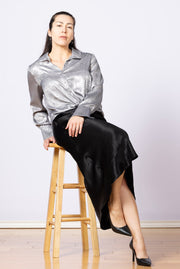 Sleek Bias Maxi Skirt Black