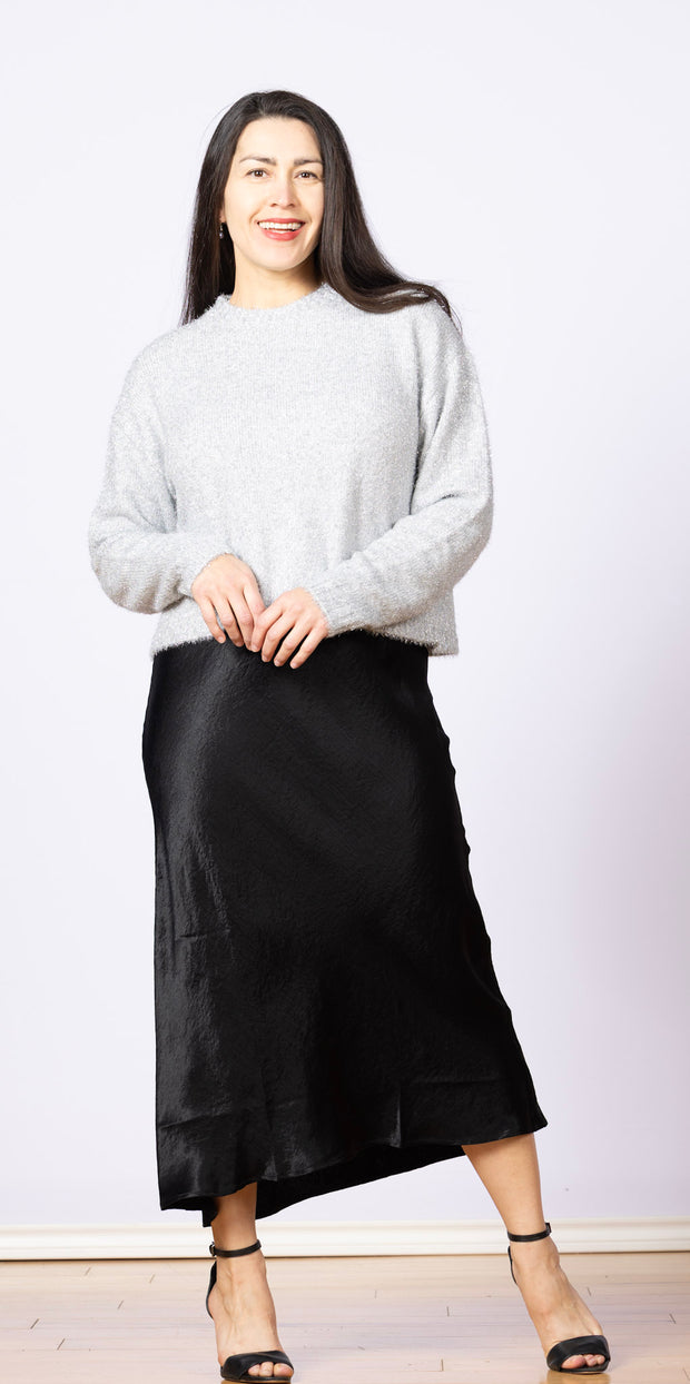 Sleek Bias Maxi Skirt Black