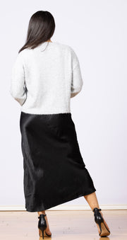 Sleek Bias Maxi Skirt Black