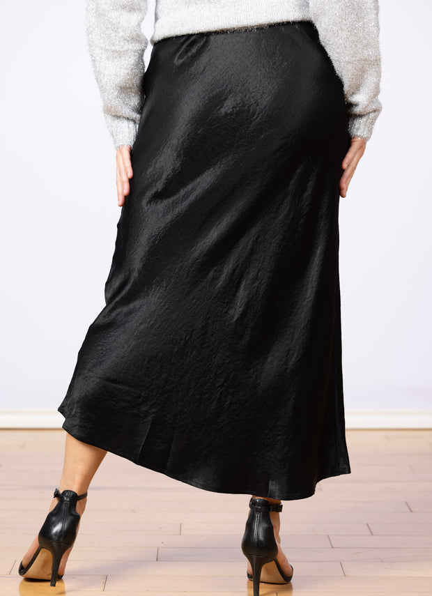 Sleek Bias Maxi Skirt Black