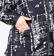 Side Zip Jacket Black Print