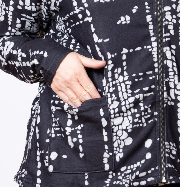 Side Zip Jacket Black Print