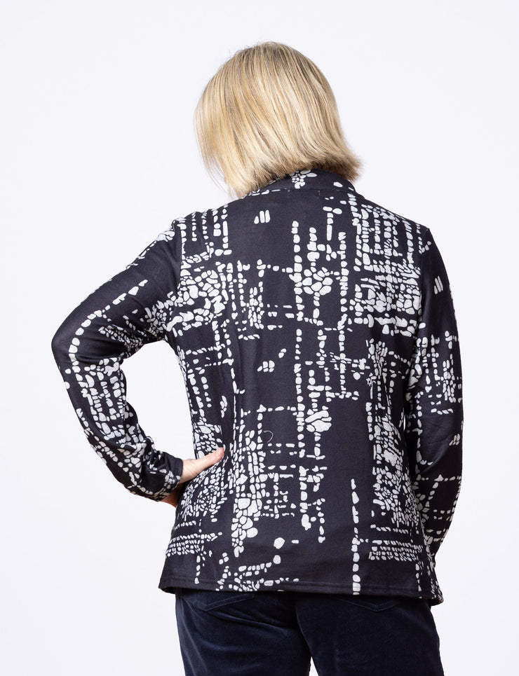 Side Zip Jacket Black Print