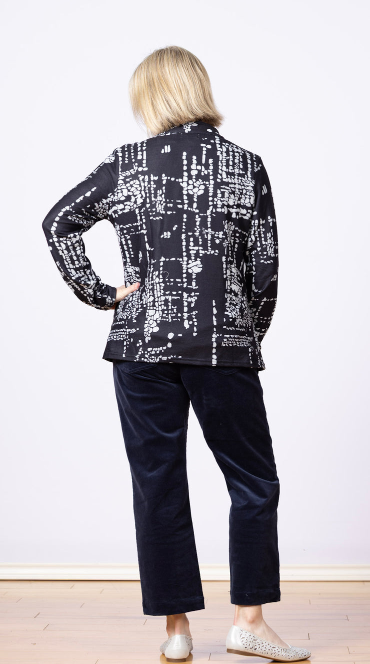 Side Zip Jacket Black Print