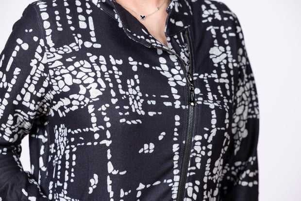 Side Zip Jacket Black Print