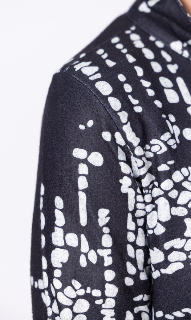 Side Zip Jacket Black Print