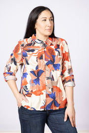 Sophie Blouse Navy Multi, Long Sleeve