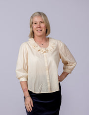 Jamie Ruffle Blouse Ecru