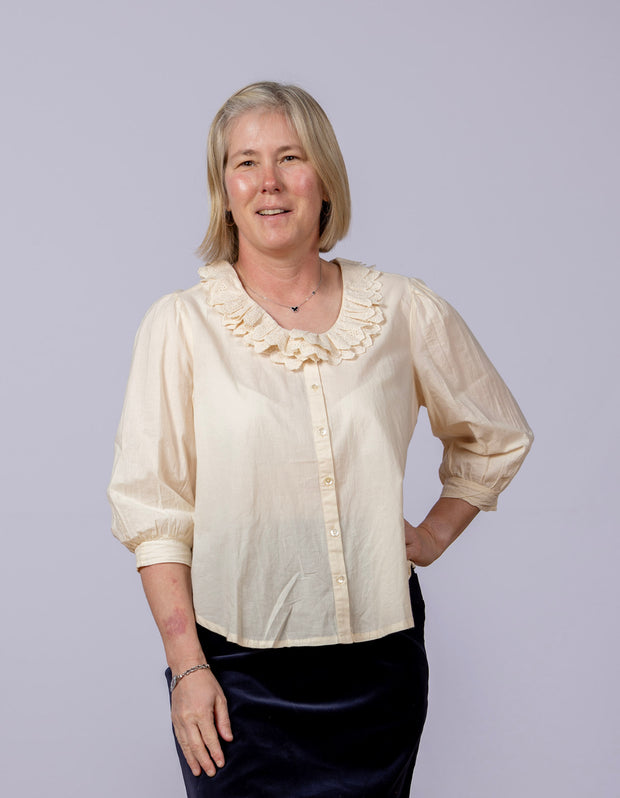 Jamie Ruffle Blouse Ecru