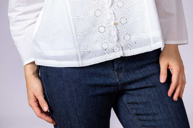 Ariel's Eyelet Blouse White