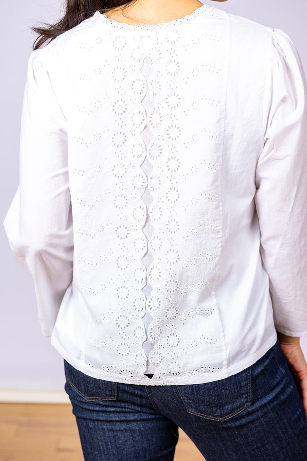 Ariel's Eyelet Blouse White