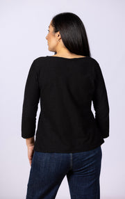 3/4 Boatneck Tee Black
