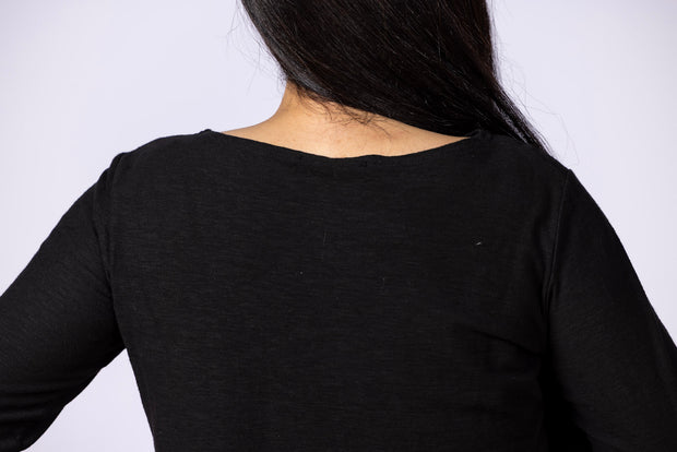 3/4 Boatneck Tee Black