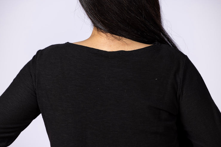 3/4 Boatneck Tee Black