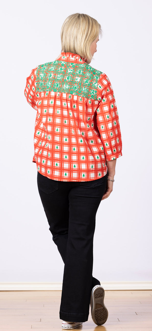 Jane Top Red Plaid