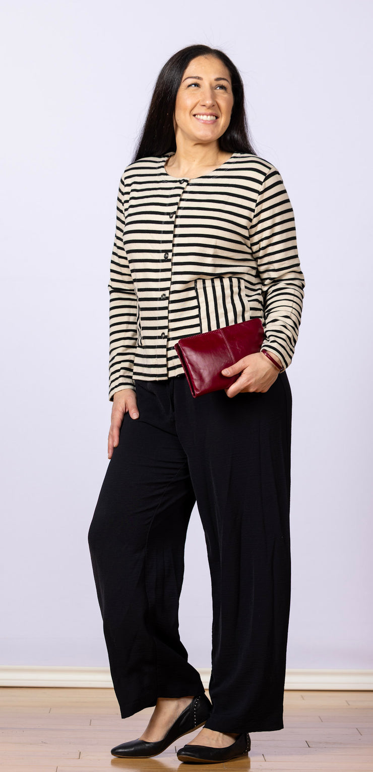 Long Sleeve Fleece Crop Jacket Moonbeam