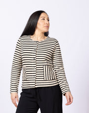 Long Sleeve Fleece Crop Jacket Moonbeam, Pockets