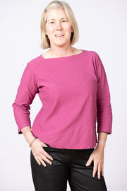 3/4 Boatneck Tee Rhubarb