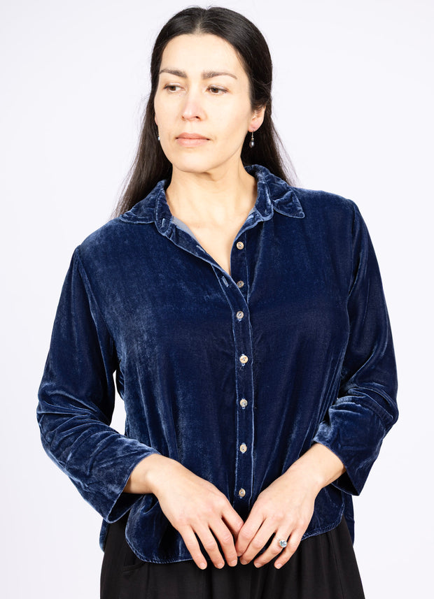 Crop Velvet Easy Shirt Tidal