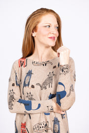 Dolman Sleeve Sweater Cat, Long Sleeve